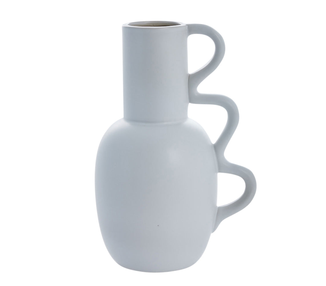 Suselle White Vase, H25.5 cm. - DECOR PETIT