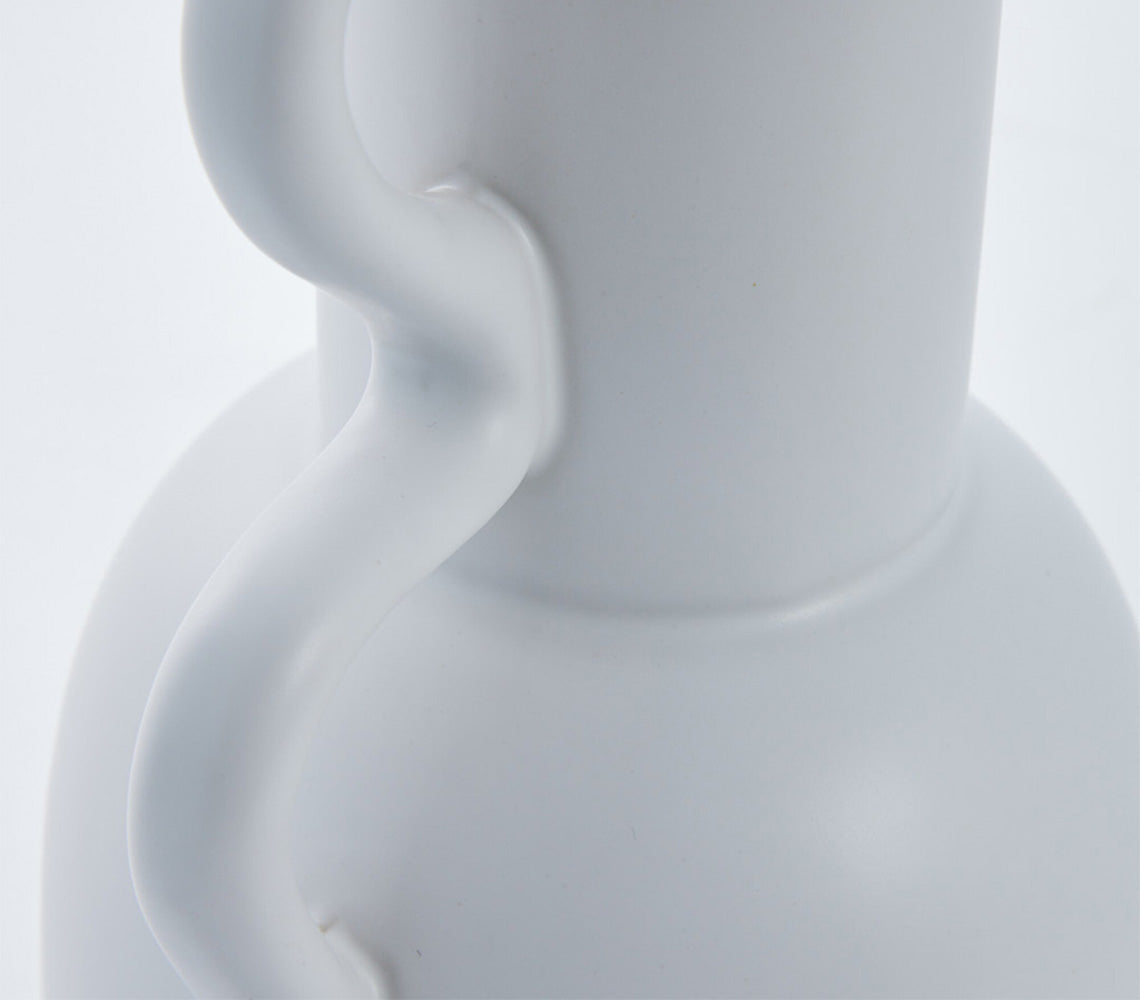 Suselle White Vase, H25.5 cm. - DECOR PETIT