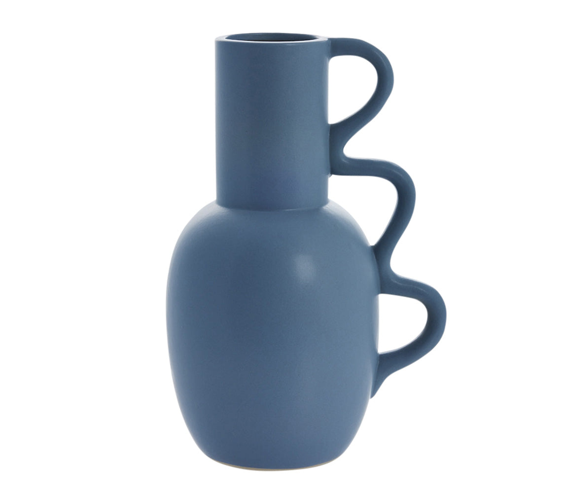 Suselle Faded Blue Vase, H25.5 cm. - DECOR PETIT