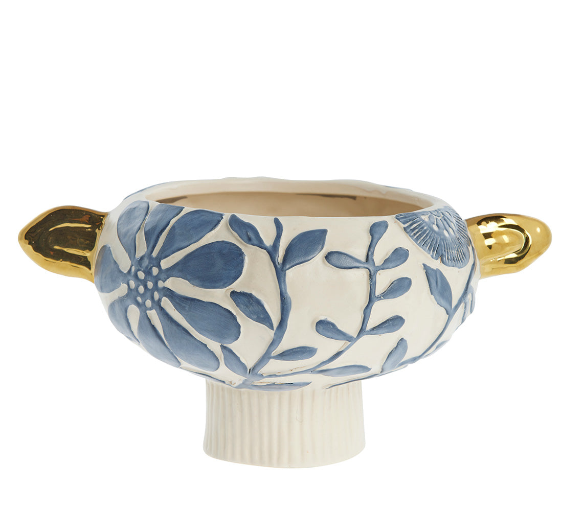 Pot de Fleurs Bleu Valentina, H15,5 cm. - DECOR PETIT