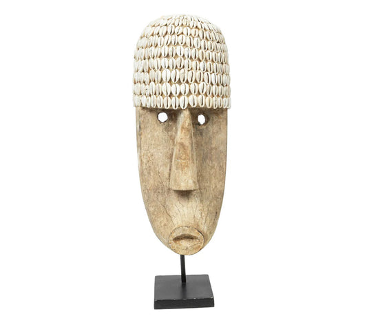 Cowrie Mask Tabletop Statue, Large - DECOR PETIT