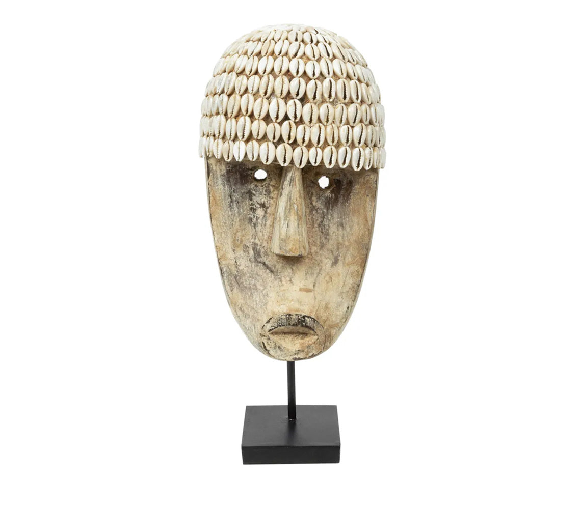 Tischstatue mit Kauri-Maske, mittelgroß - DECOR PETIT