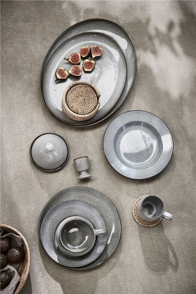 Juego de 6 Platos de Cena Amera, Gris - DECOR PETIT