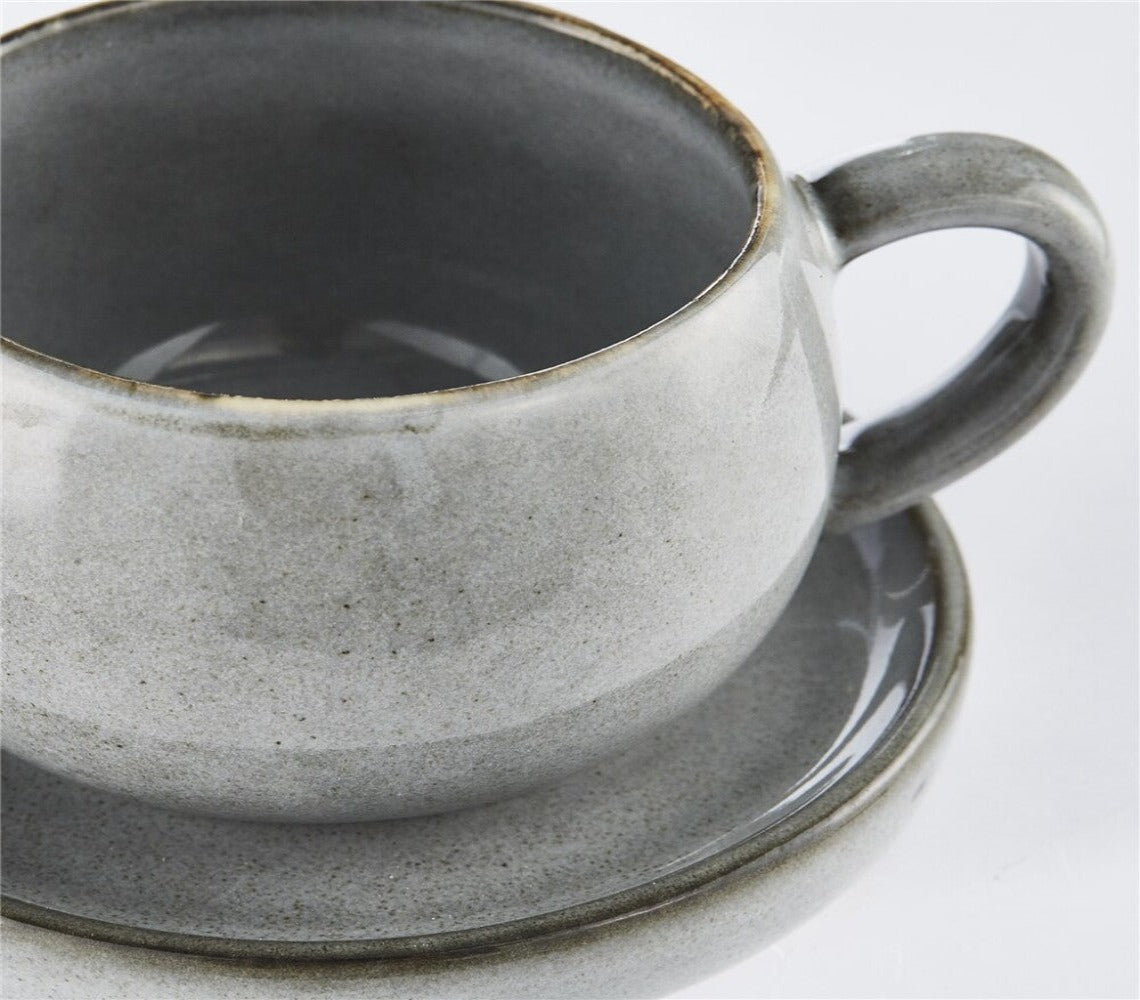 Amera Set of 4 Espresso Cups, Grey - DECOR PETIT