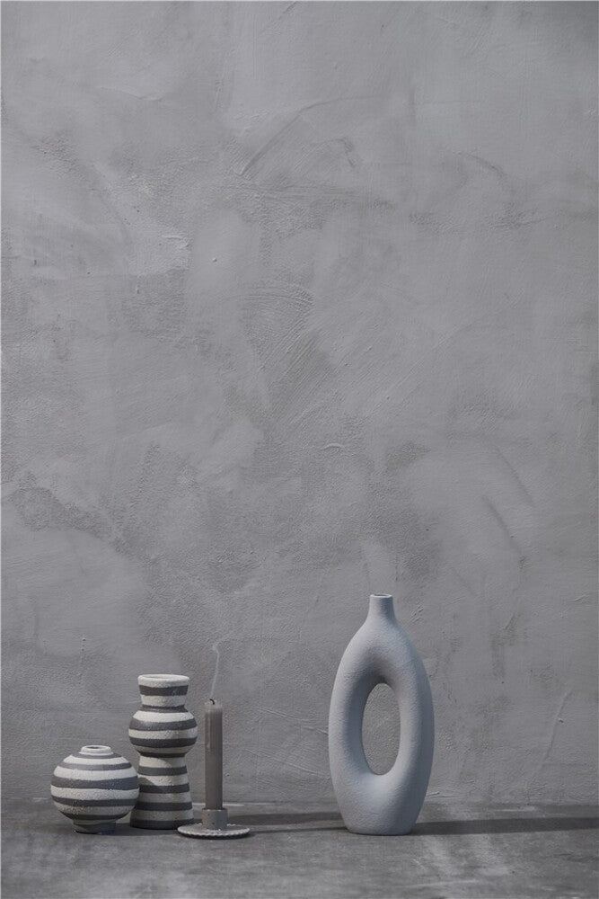 Vase Déco Long Aniella, Gris/Blanc - DECOR PETIT