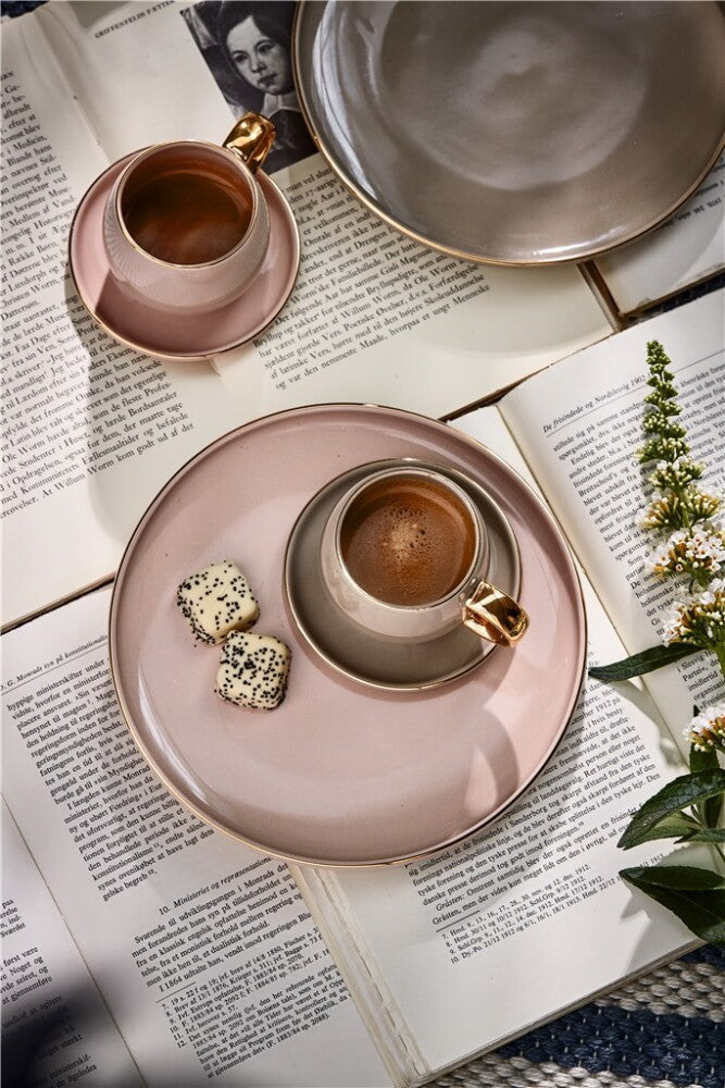 Juego de 4 Tazas de Espresso Clara, Madera Flotante - DECOR PETIT