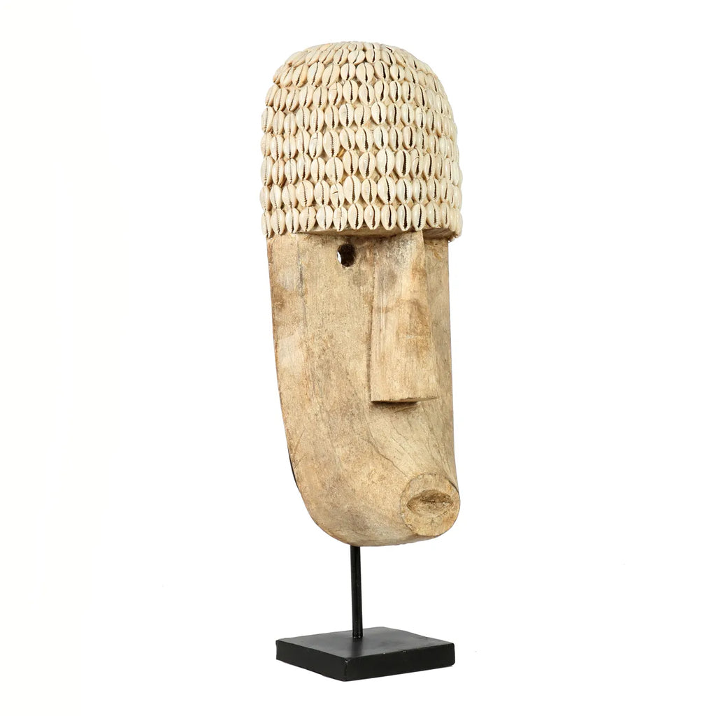 Cowrie Mask Tabletop Statue, Large - DECOR PETIT