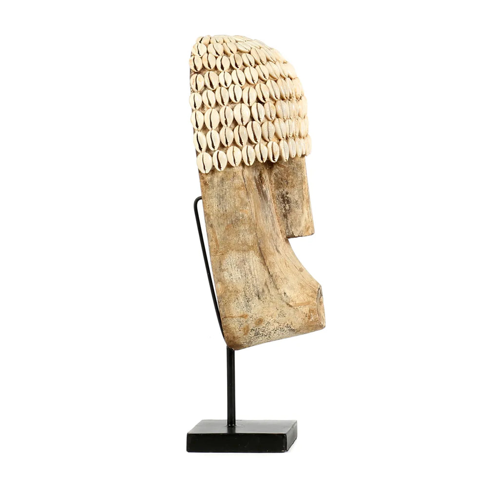 Cowrie Mask Tabletop Statue, Medium - DECOR PETIT