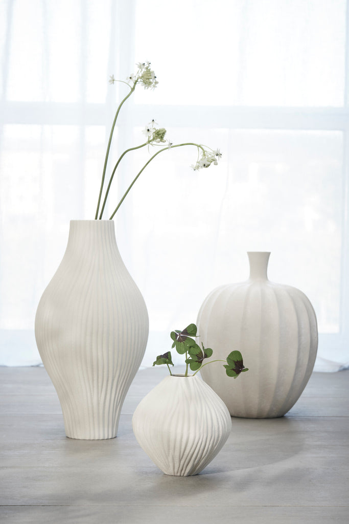 Vase Décoratif Esme Blanc Cassé, H42 cm. - DECOR PETIT