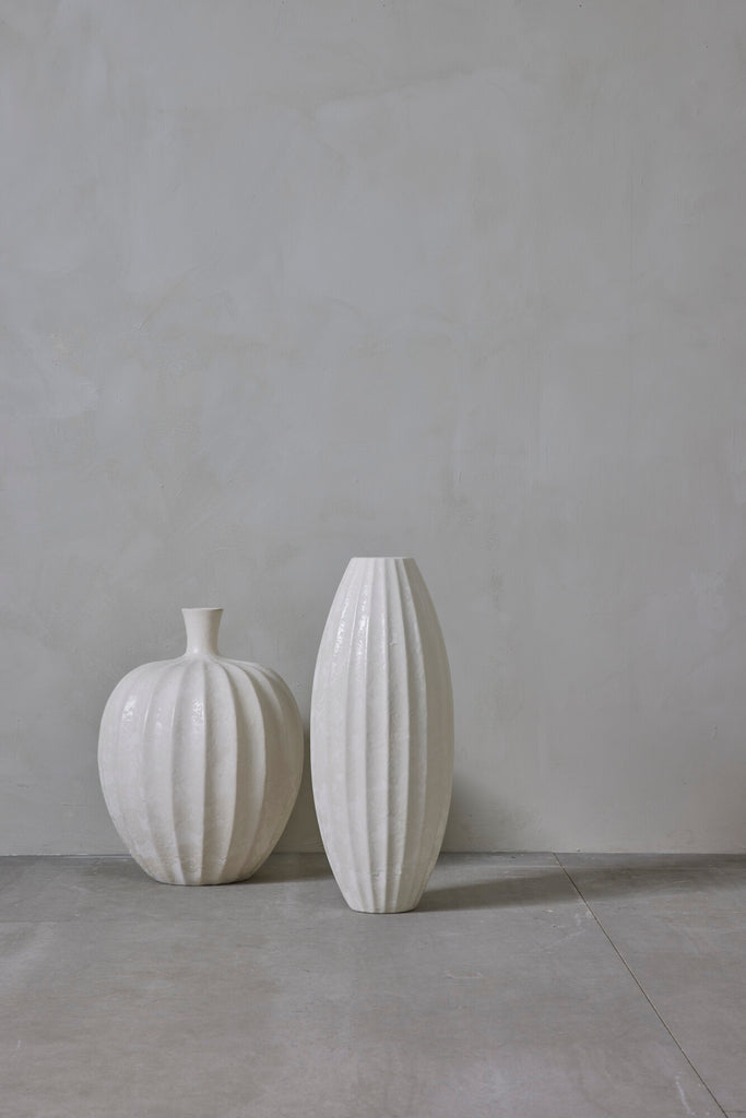 Esme Off-white Decor Vase, H42 cm. - DECOR PETIT