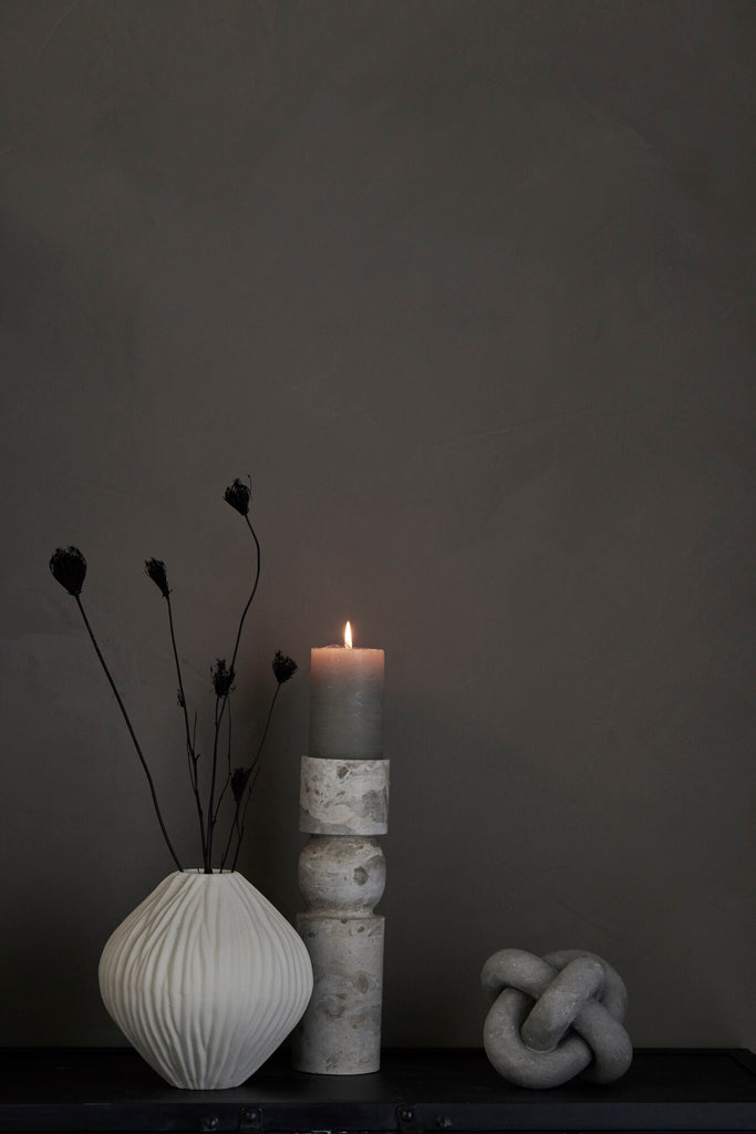 Ellia Linen Candlestick, H30 cm. - DECOR PETIT