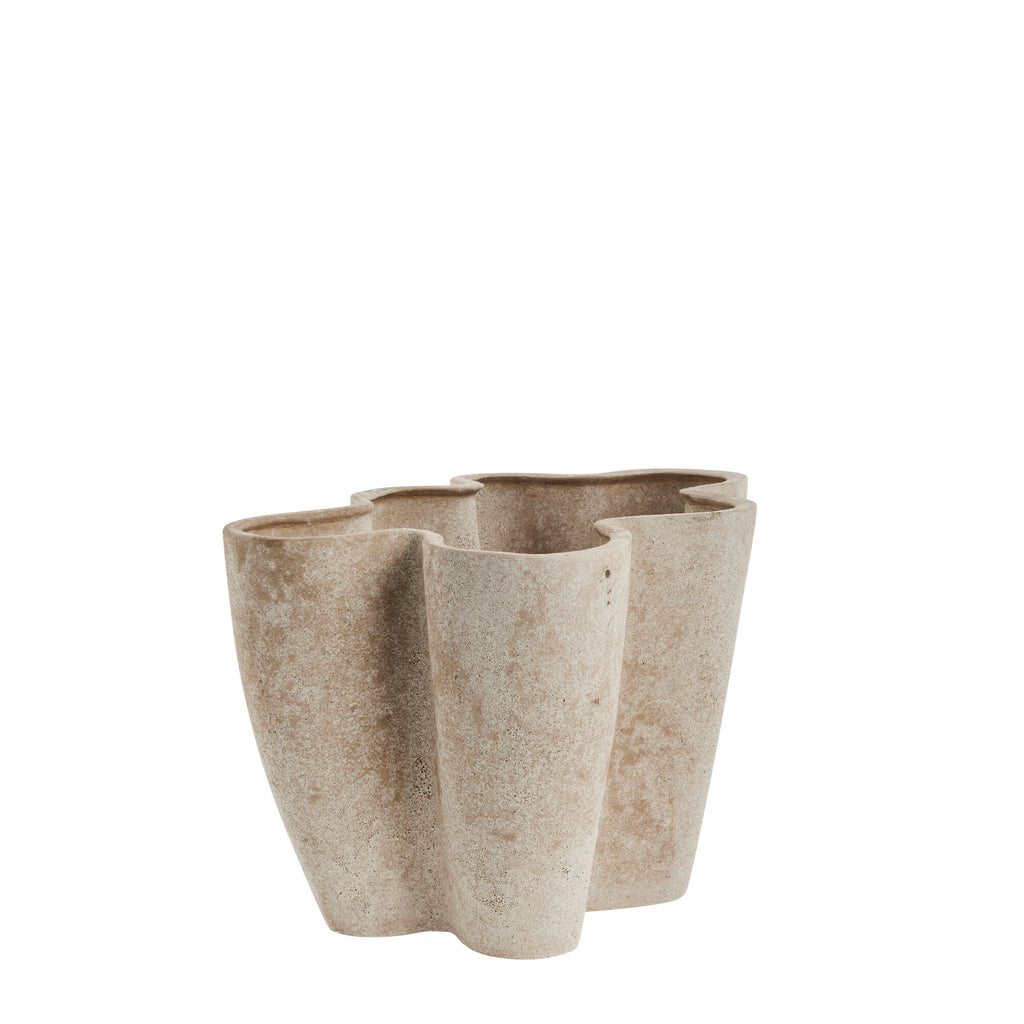 Valina Linen Stoneware Vase, H30cm. - DECOR PETIT